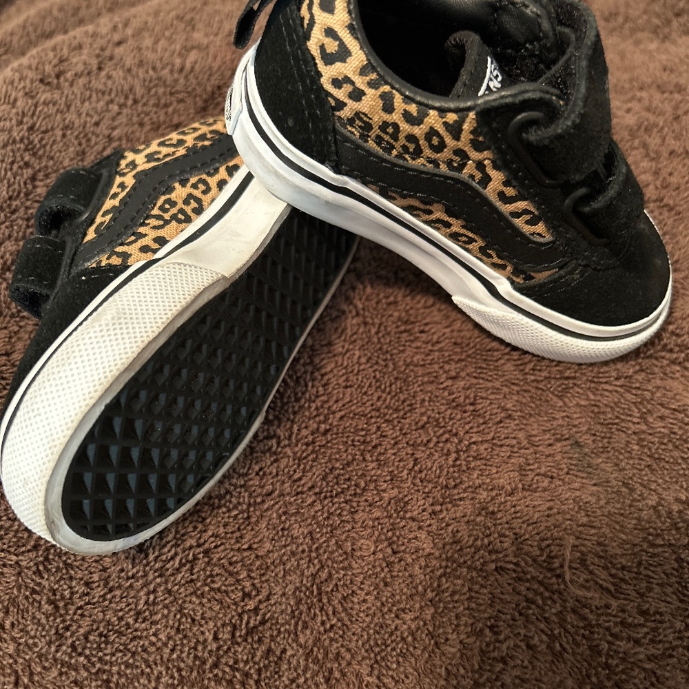 Leopard Print and Black Vans